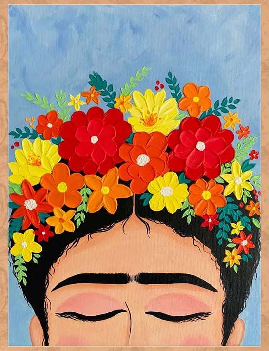Pinot & Picasso Textured Art Frida