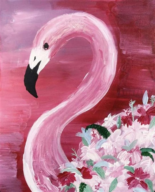 Pinot & Picasso Floral Flamingo artwork
